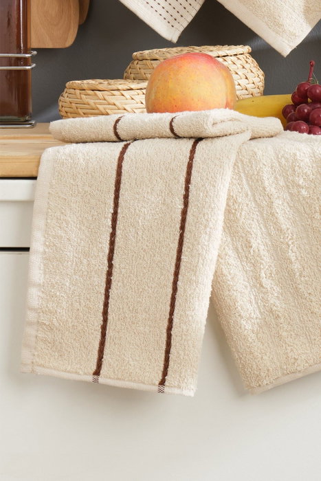 Aucune Juego de 6 toallas de baño - 30 x 50 cm - Beige